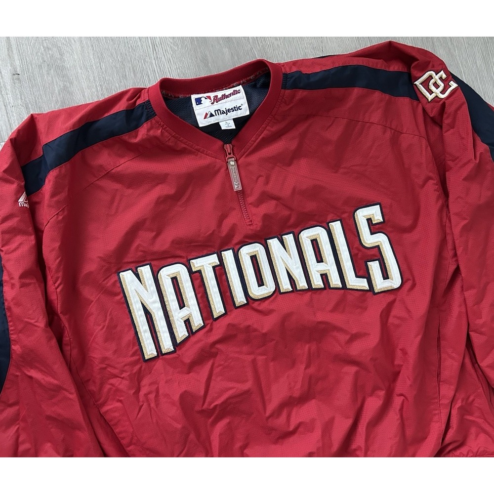 Vintage Majestic Washington Nationals Windbreaker 1/4 Zip Men Size Large